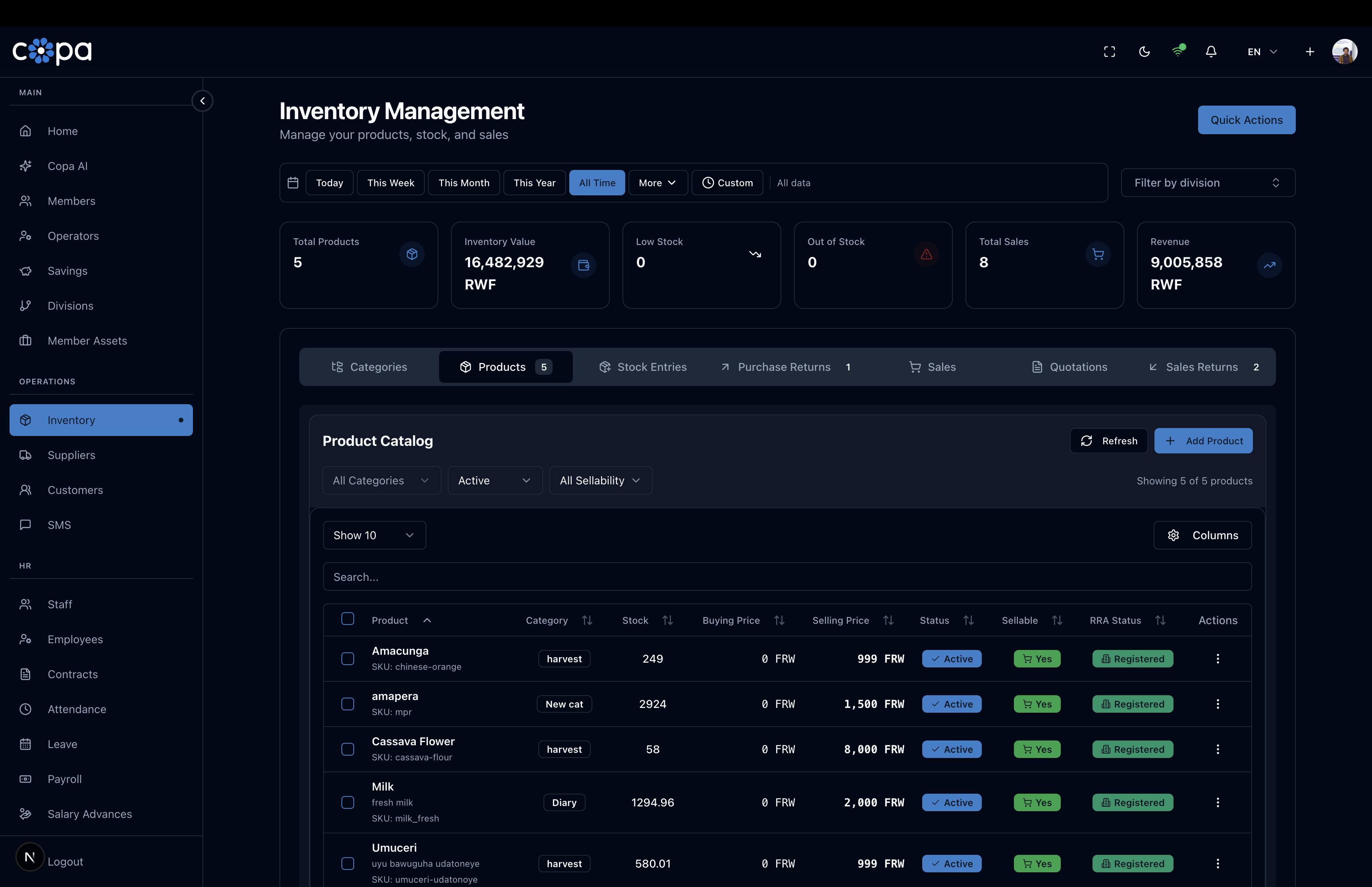 COPA Platform — Member profile