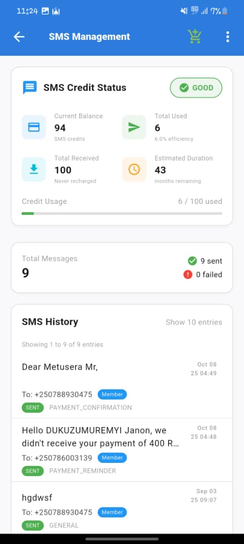 SMS management